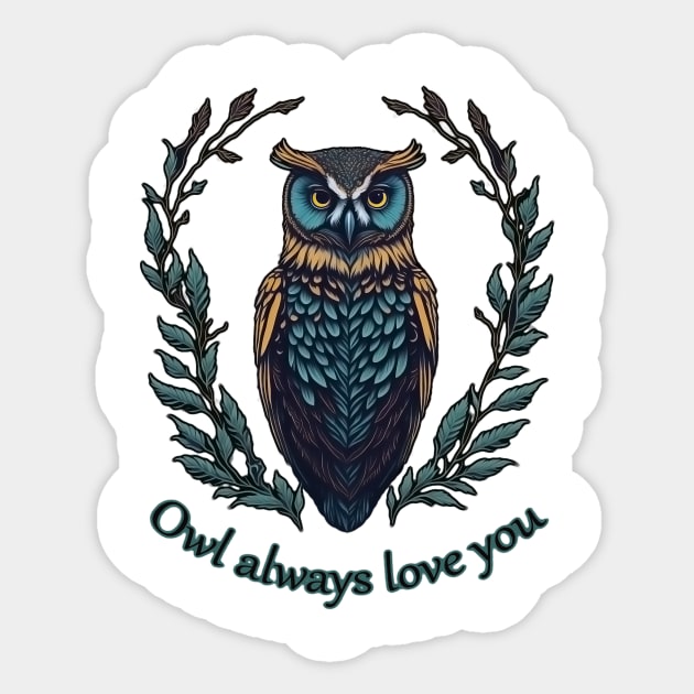 Owl always love you Sticker by ElArrogante